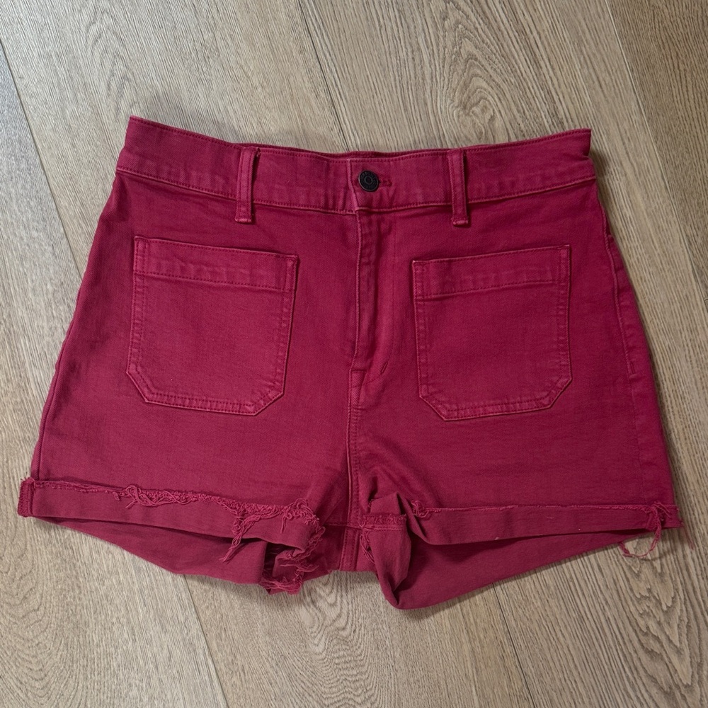 Madewell Raspberry Red Denim Shorts